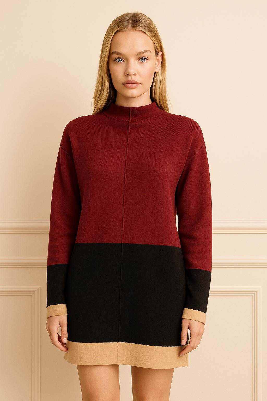 Kol Detaylı Triko Kazak-26K74034-Bordo-30