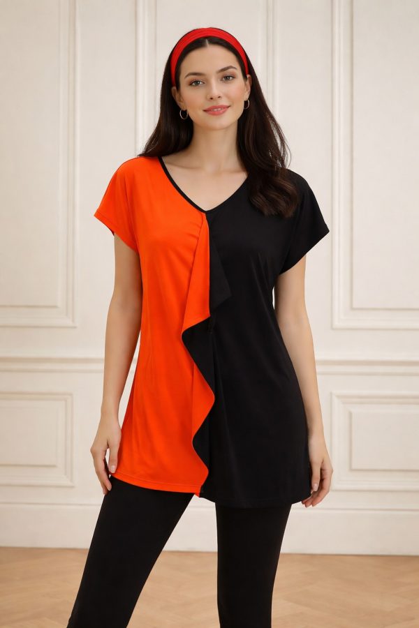 Çift Renkli Mercan Bluz 23Y53004-19