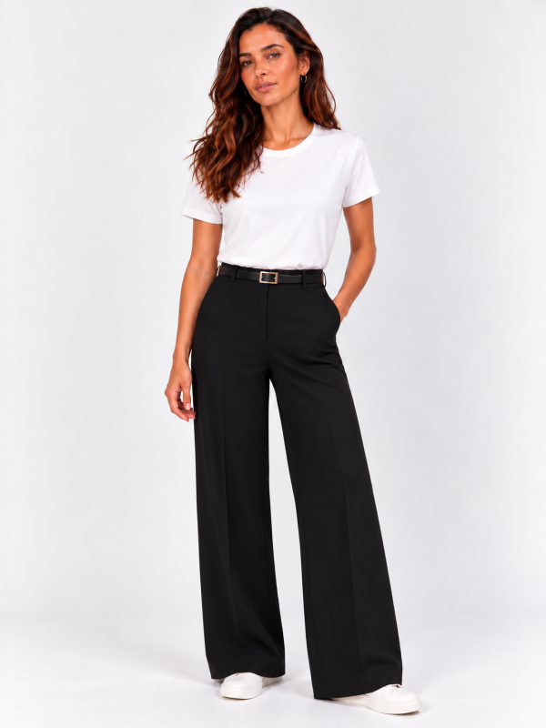 Kadın Geniş Paça Kumaş Pantolon 27K12345-99