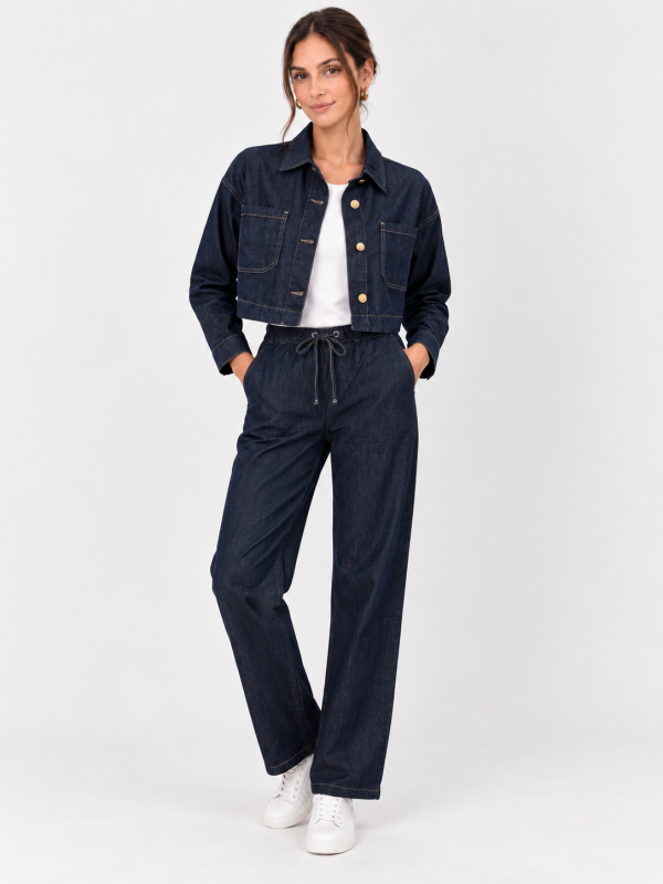 Kadın Denim Ceket Pantolon Takım 27K12352-35